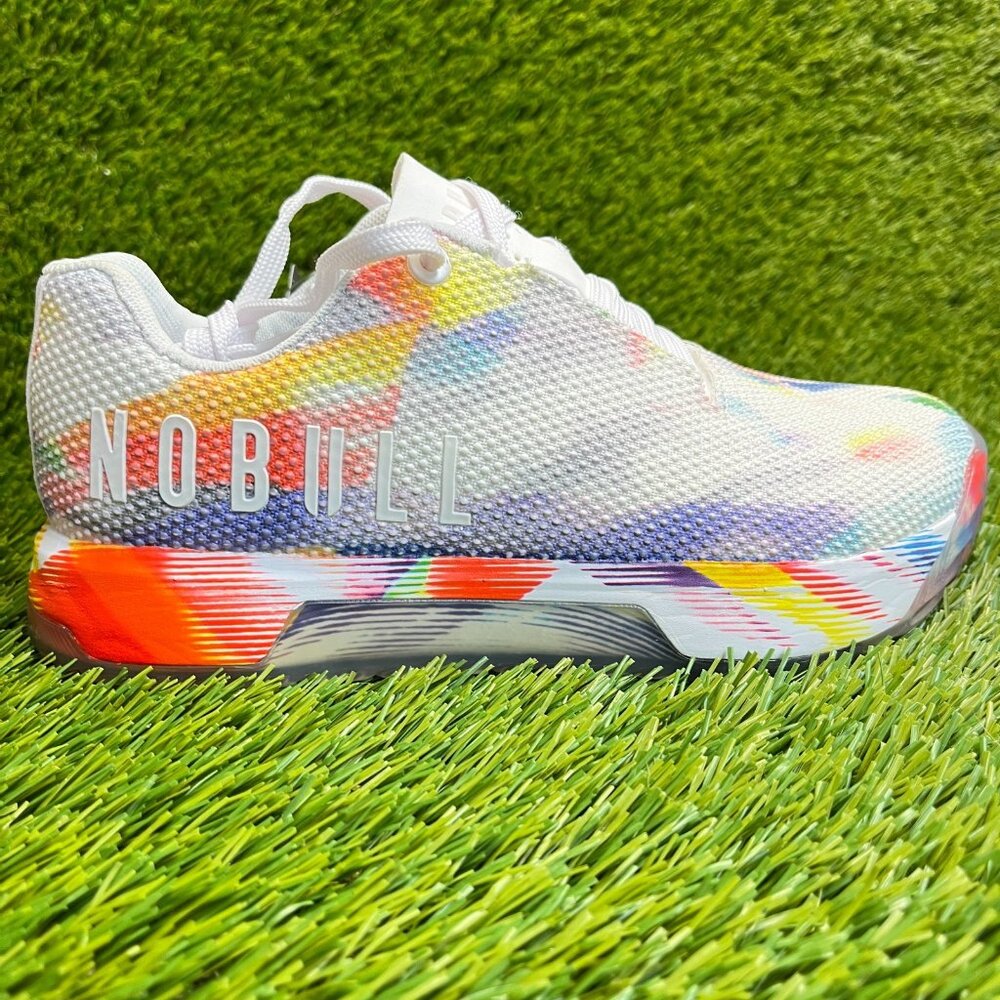 Nobull Pride Rainbow Womens Size 6.5 White Running Cross Training Shoes Sneakers